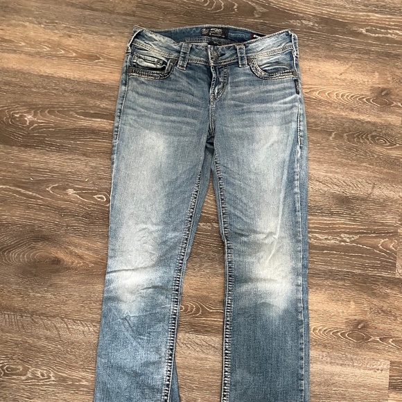 Suki mid rise boot cut silver jeans - Picture 1 of 7